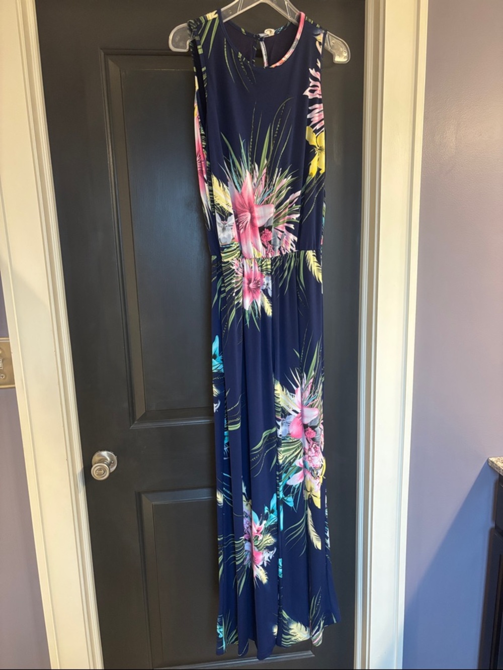 Navy Tropical Floral Jumpsuit